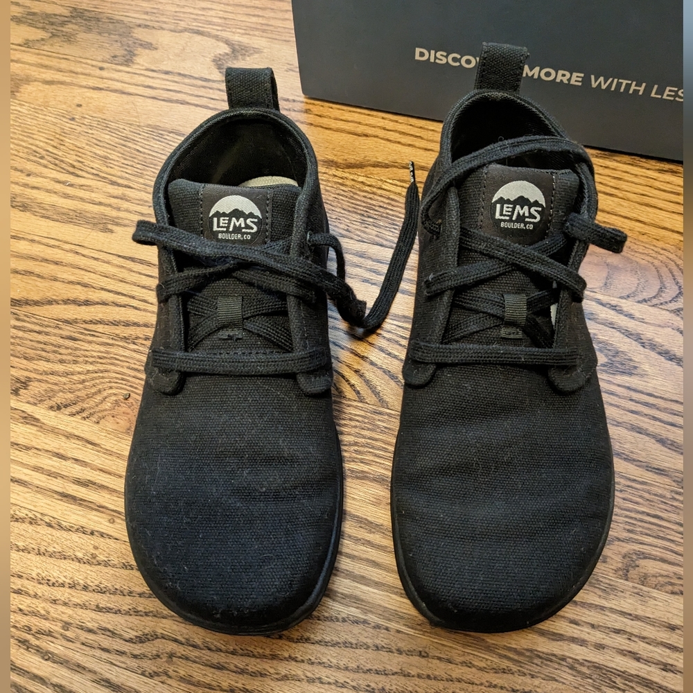 Lems Chukka Women's Black Canvas Vegan Minimalist Sneakers - Picture 2 of 7